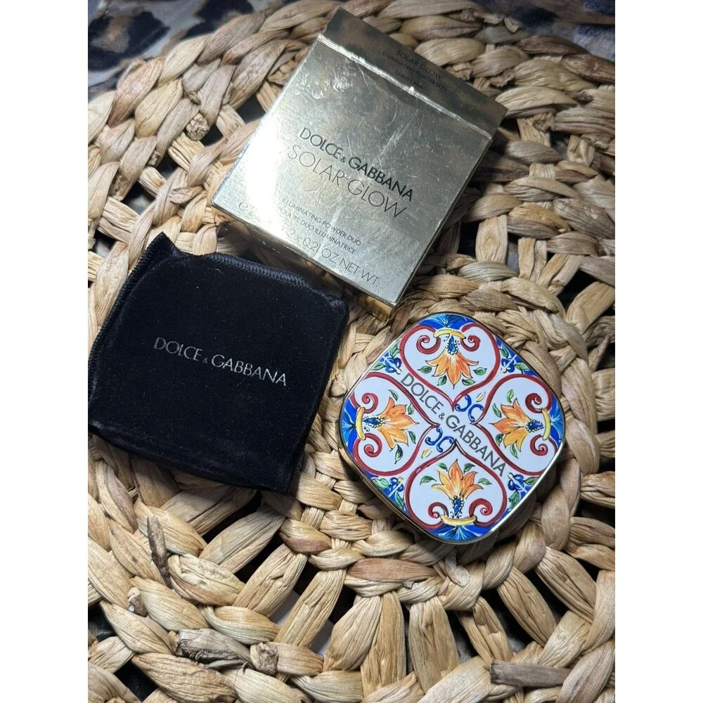 Dolce & Gabbana Illuminating Powder Duo Blush Solar Glow 1 Sweet Pink New In Box